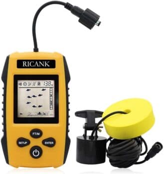 RICANK Portable Fish Finder Handheld Wired Fish Depth Finder Ice Kayak Fishfinder Shore Boat Fishing